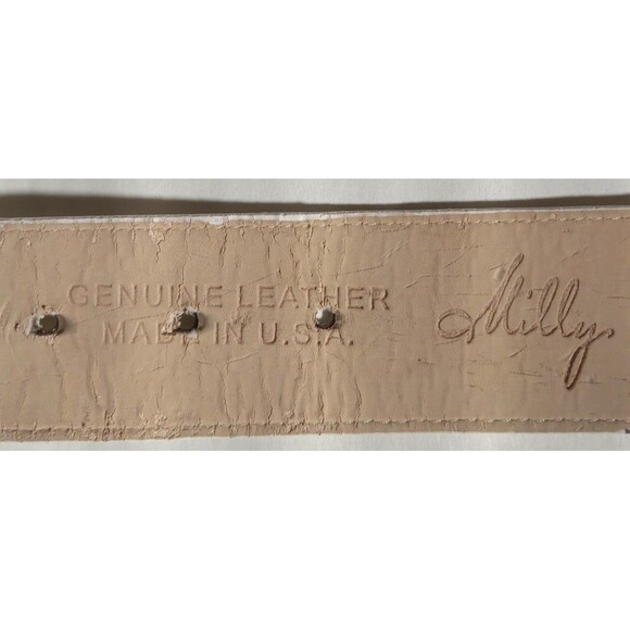 Vintage Milly Genuine Leather Gold Ring Belt